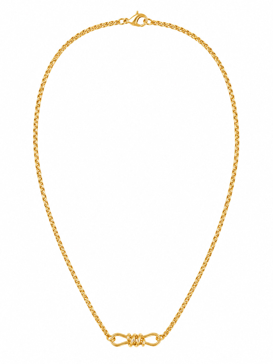 Gold-plated knot necklace with adjustable chain
