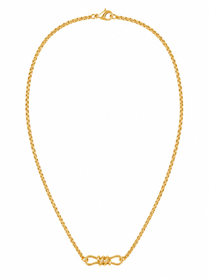 Gold-plated knot necklace with adjustable chain