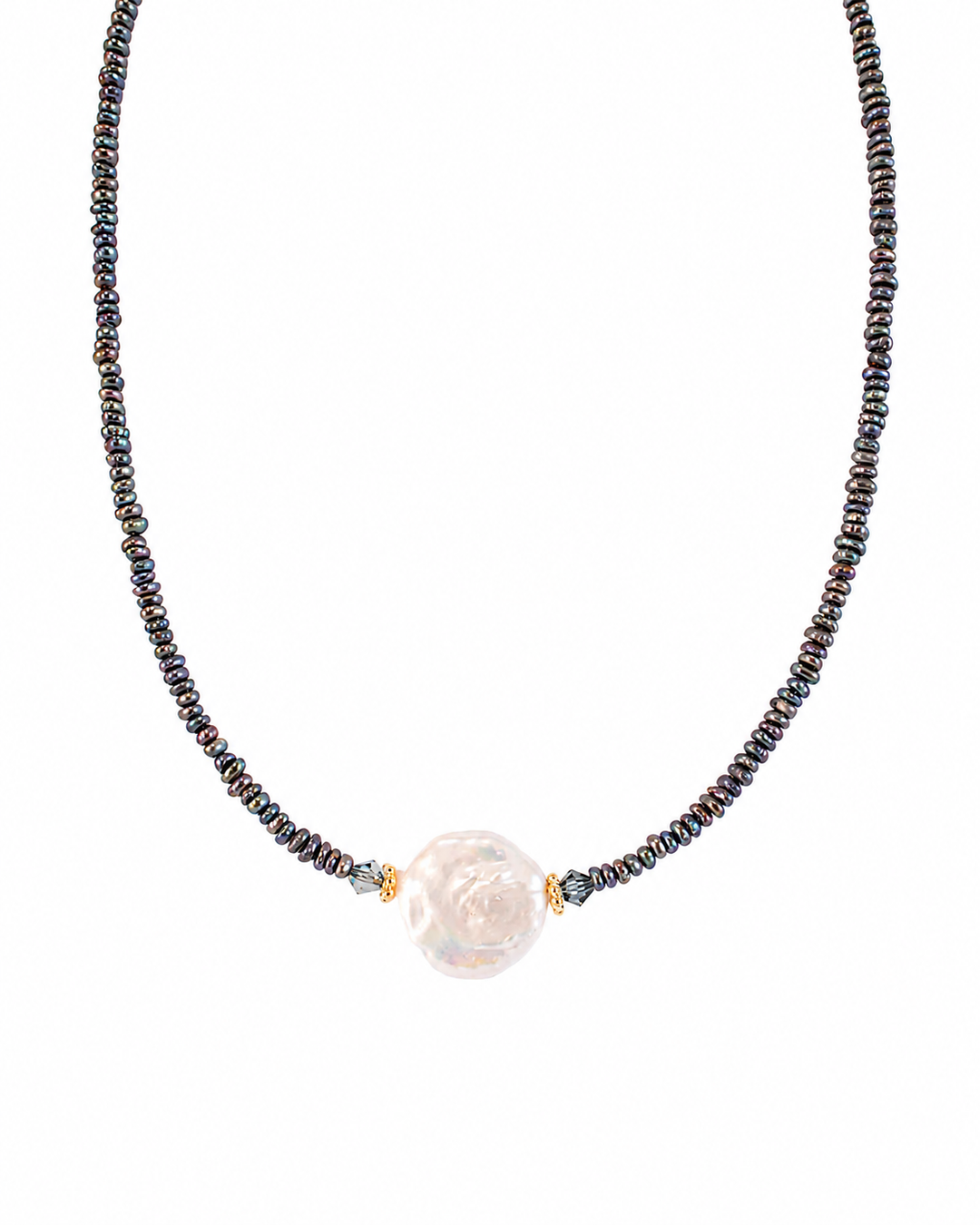 Aisling abalone pearl necklace with baroque pearl centrepiece