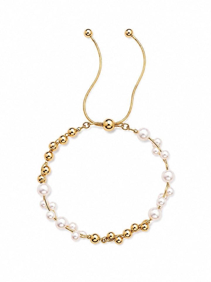 Alyssa pearl bracelet with gold-plated bead details