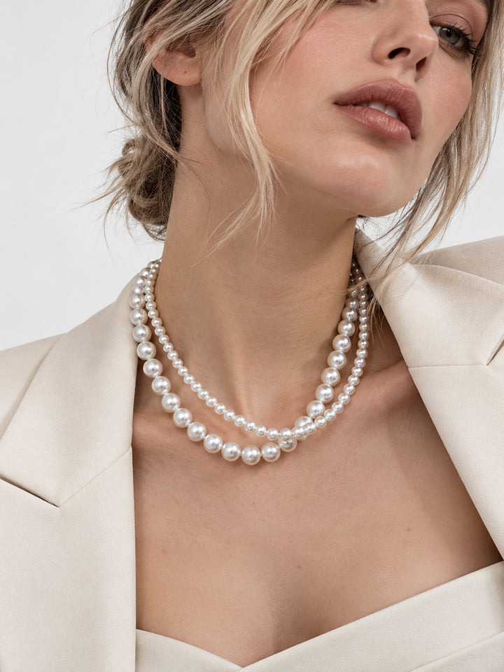 Amabel Double Strand Pearl Necklace - view 4