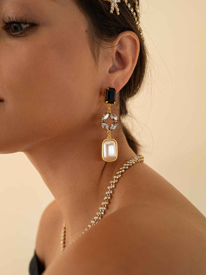 Amara Smoky Quartz Pearl Earrings