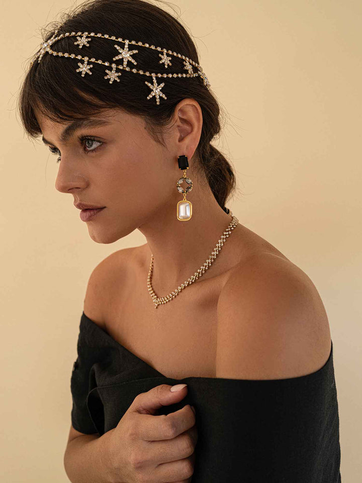 Amara Smoky Quartz Pearl Earrings