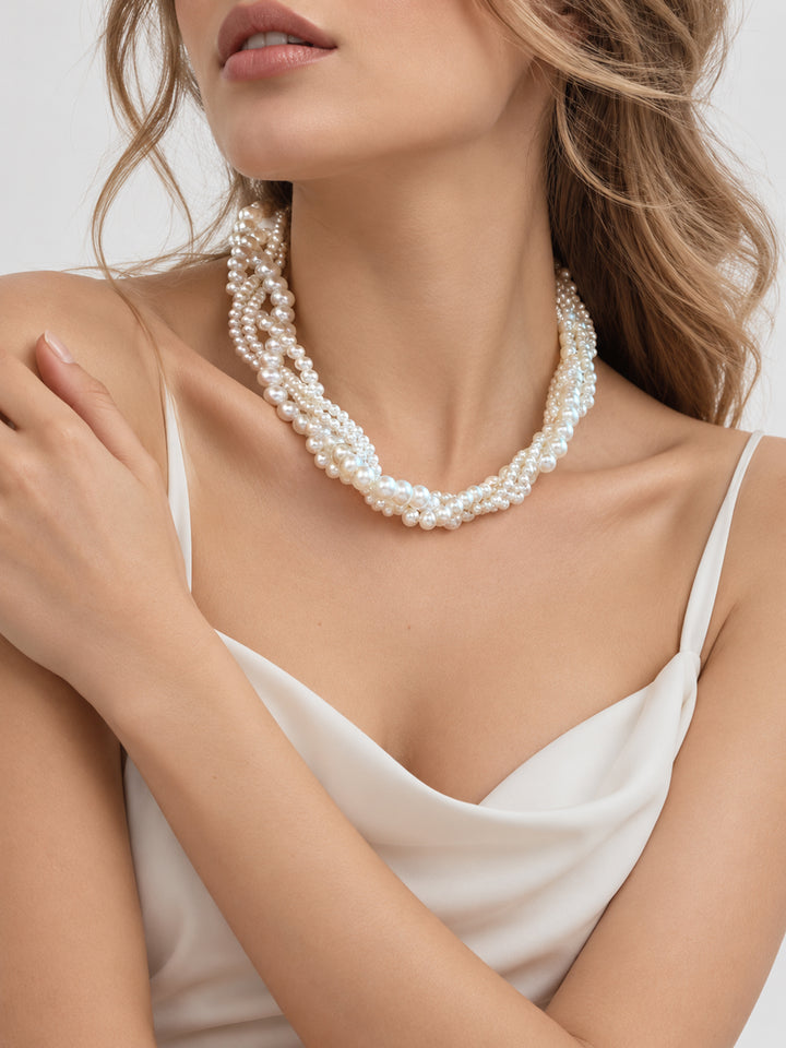 Apolline Twisted Pearl Necklace - view 4