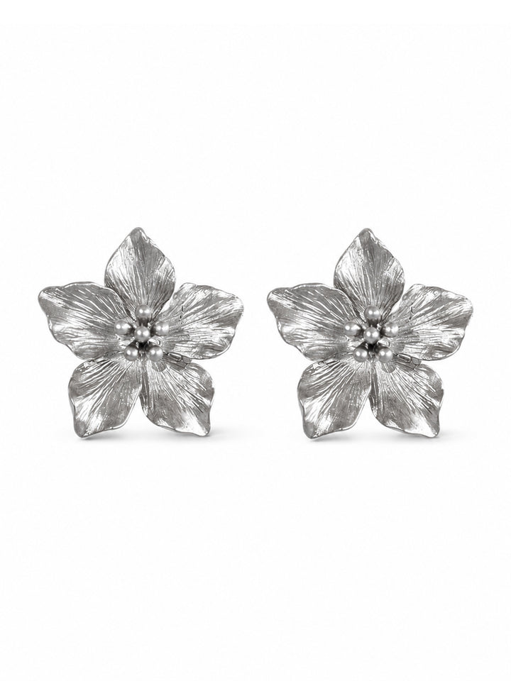 Avry Silver Floral Earrings