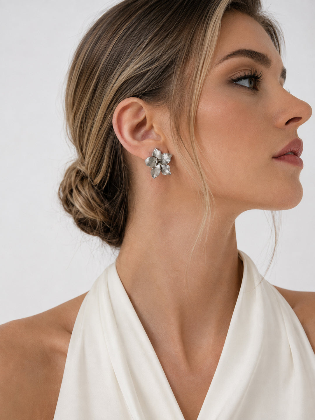 Avry Silver Floral Earrings