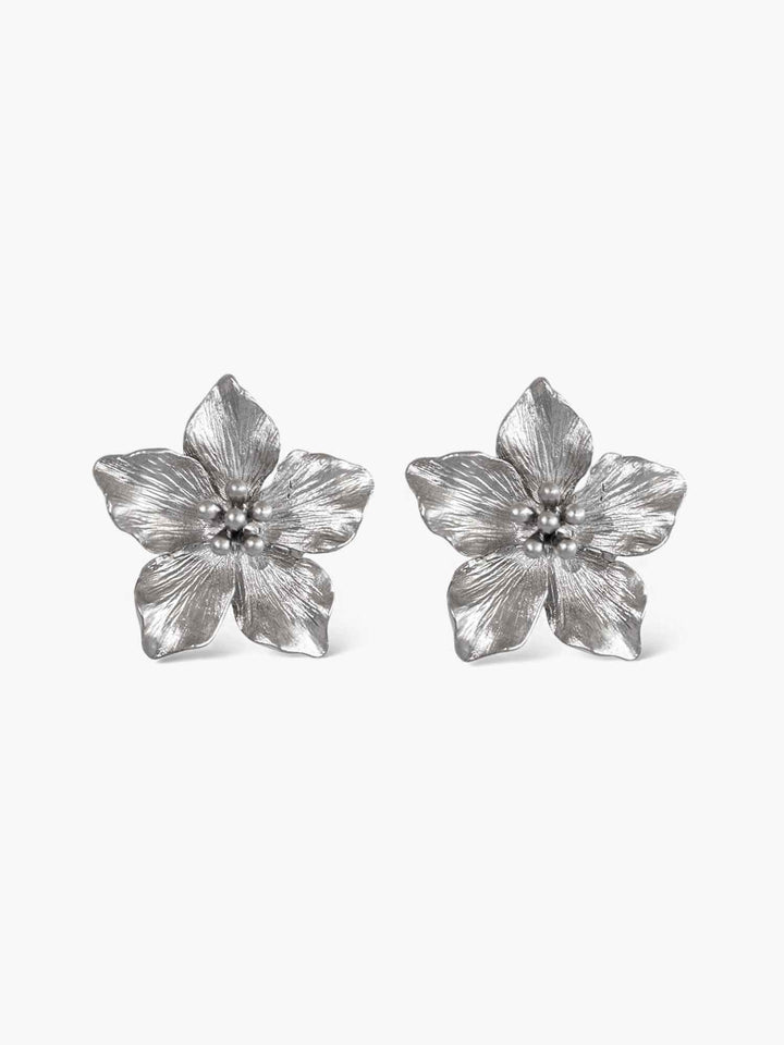 Avry Silver Floral Earrings