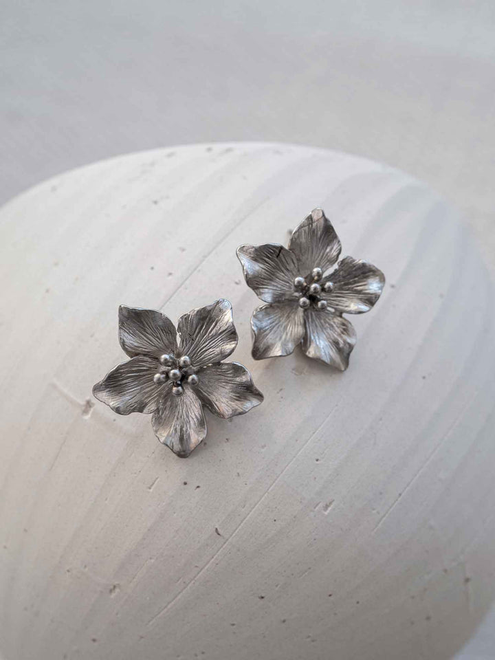 Avry Silver Floral Earrings