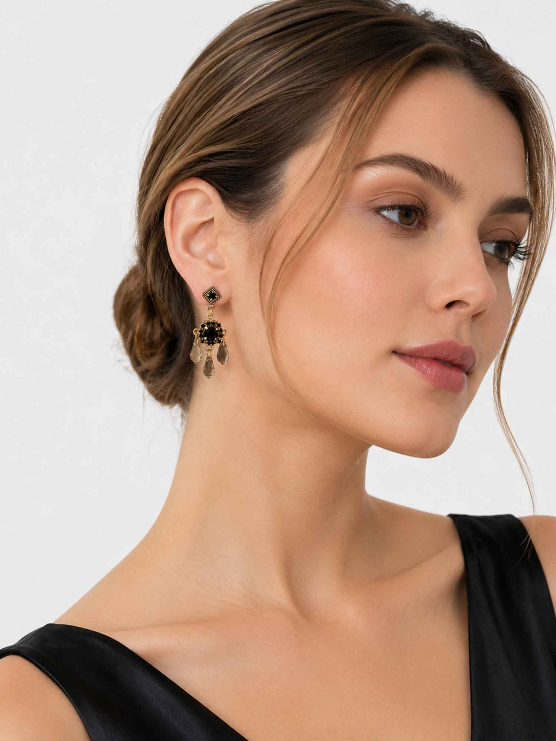 Belladonna Smoky Crystal Earrings