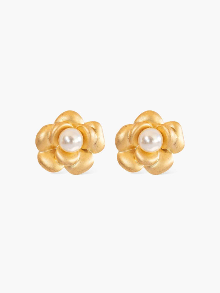 Bellemy Gold Floral Pearl Earrings