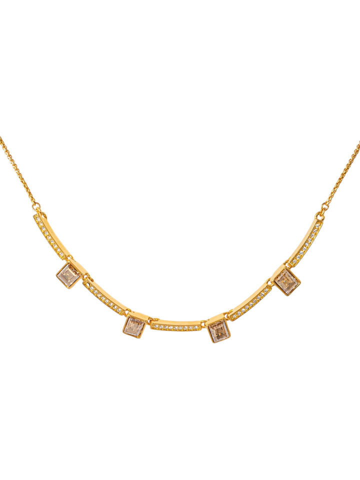 Brilliant Sugar Cube crystal necklace with square charms