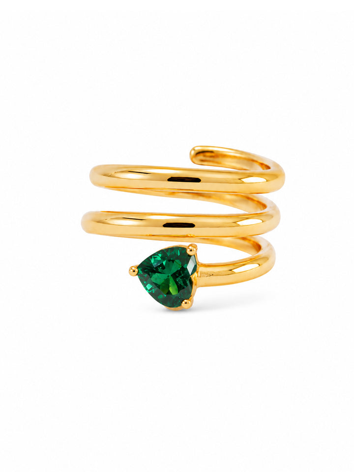 Cambria Green Heart Ring
