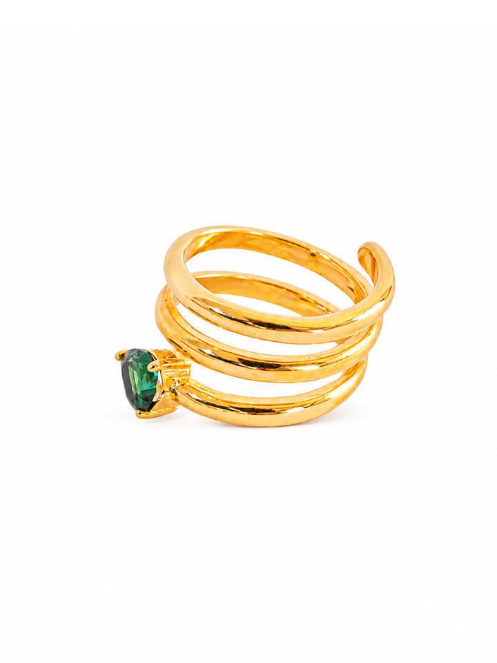 Cambria Green Heart Ring
