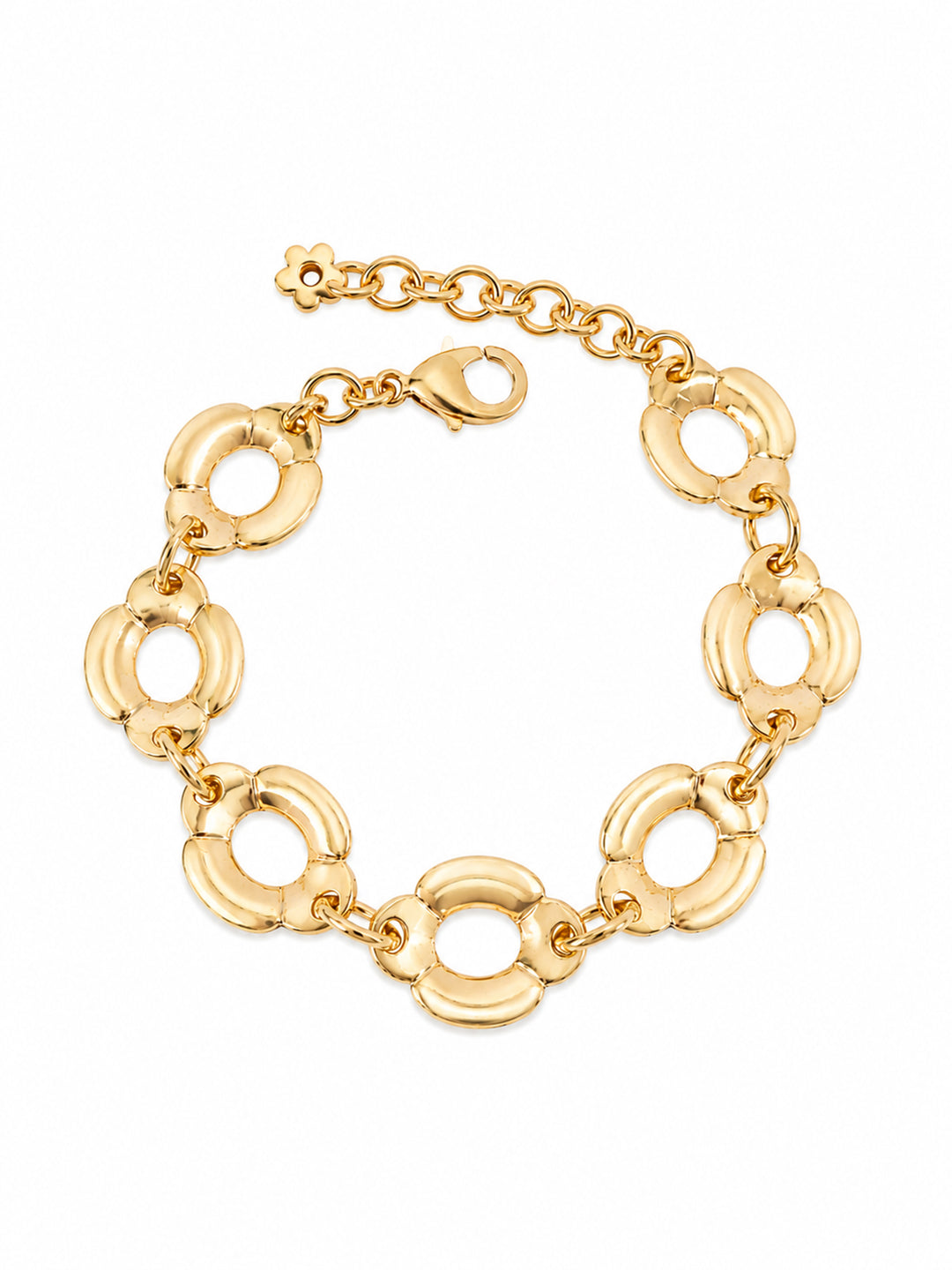 Carina link bracelet with rounded gold-plated design