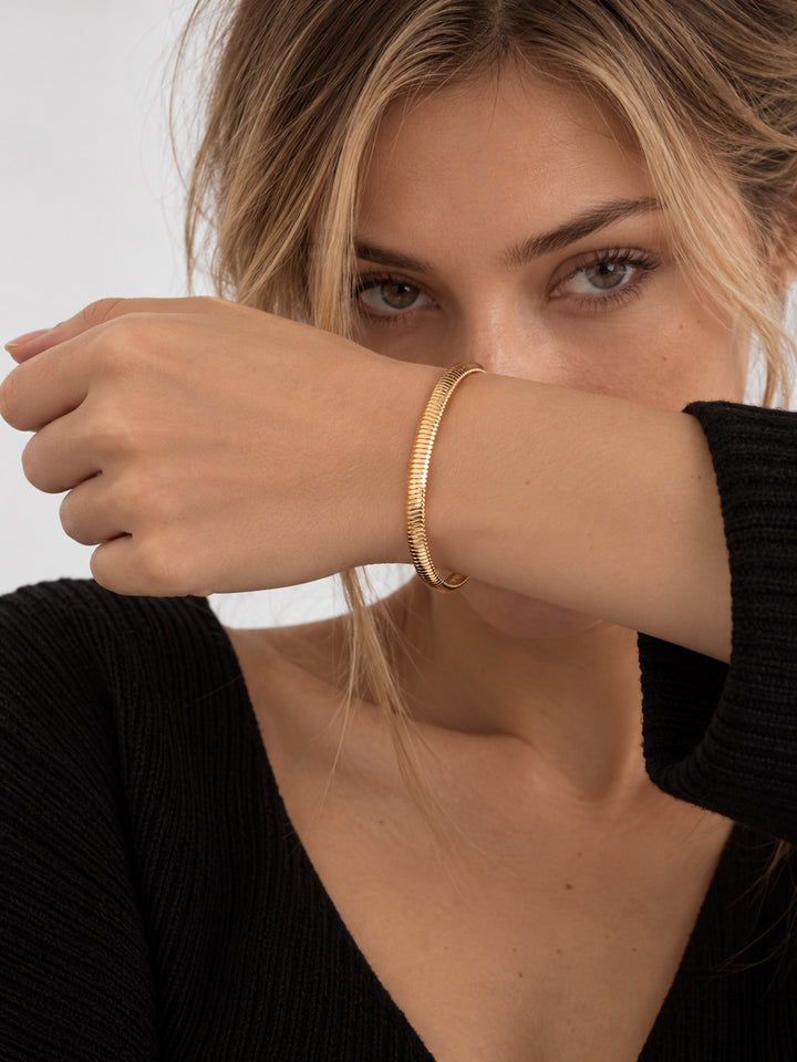 Cassia Ribbed Cuff Bracelet - view 3
