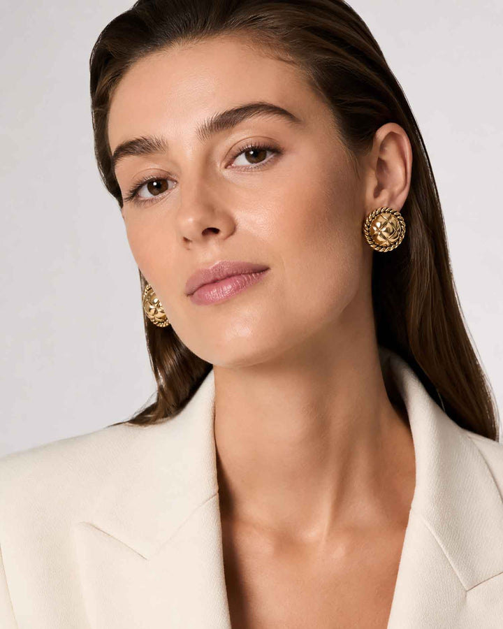 Elegant Retro Round Gold Earrings