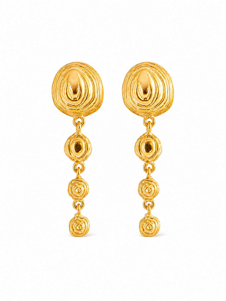 Elegant Long Gold Wavy Earrings