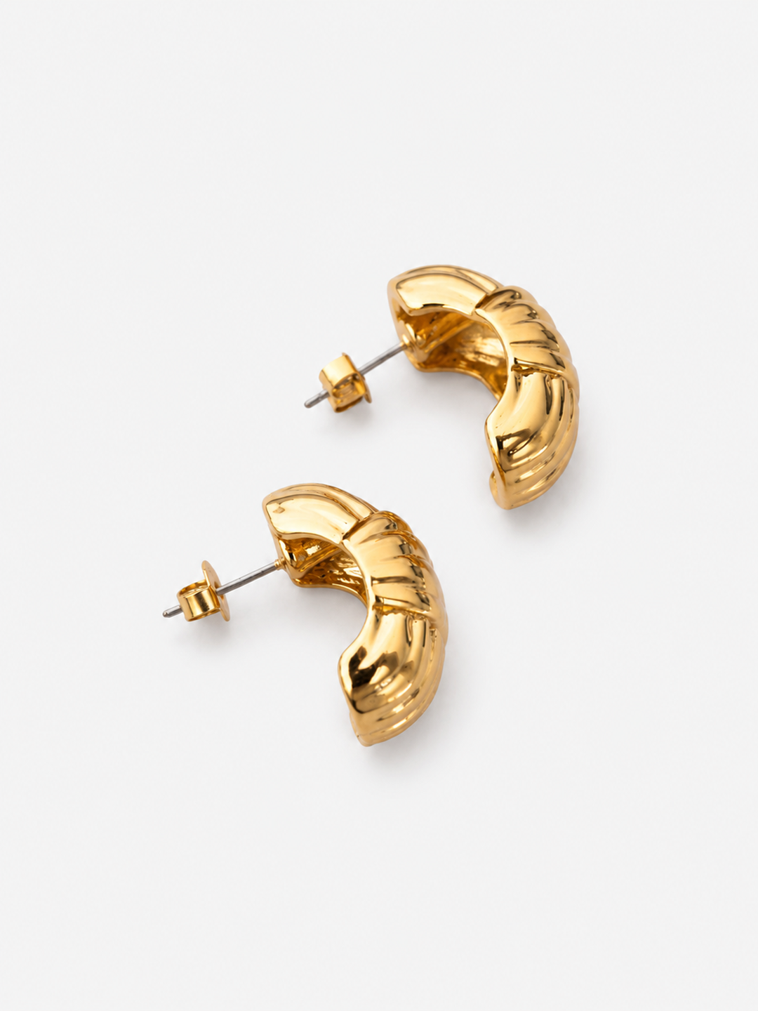 Simplicity Crossed Lines Gold Earrings
