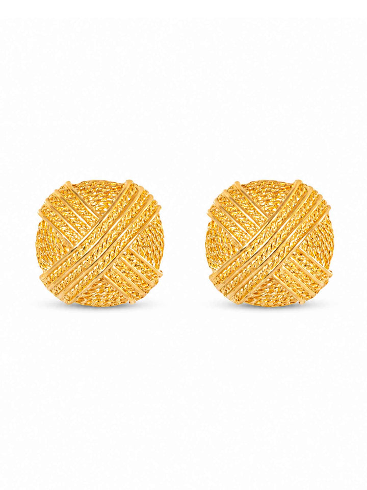 Cross Time Gold Earrings
