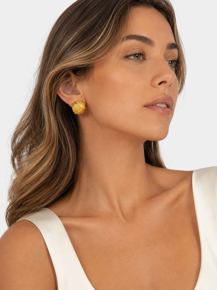 Cross Time Gold Earrings