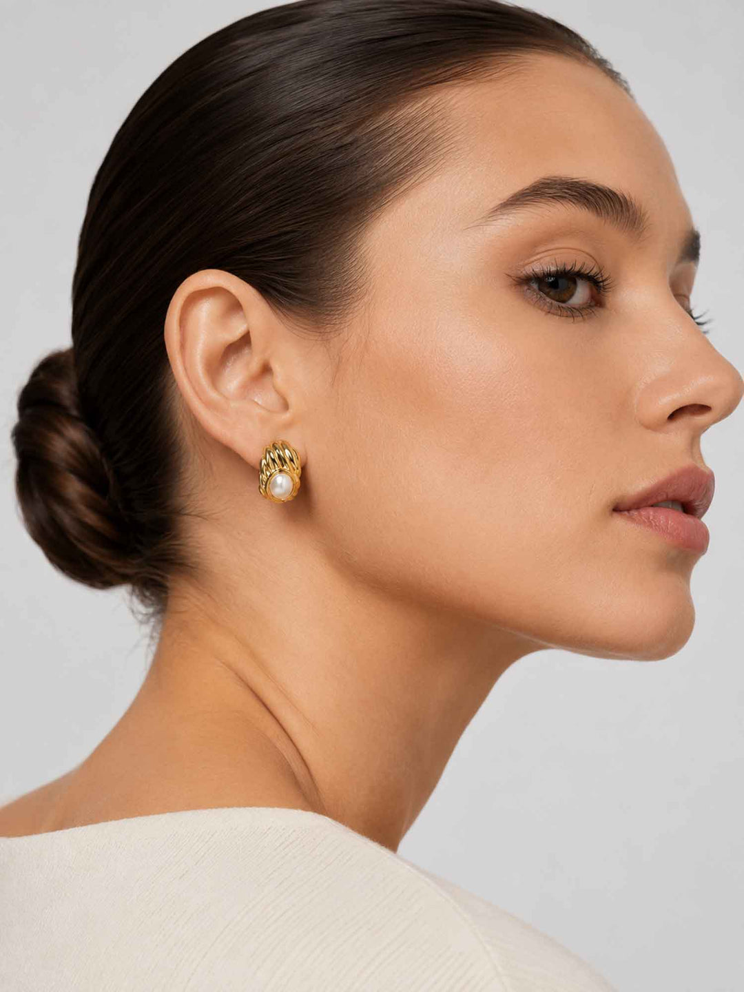 Pendientes de oro con perla del amanecer