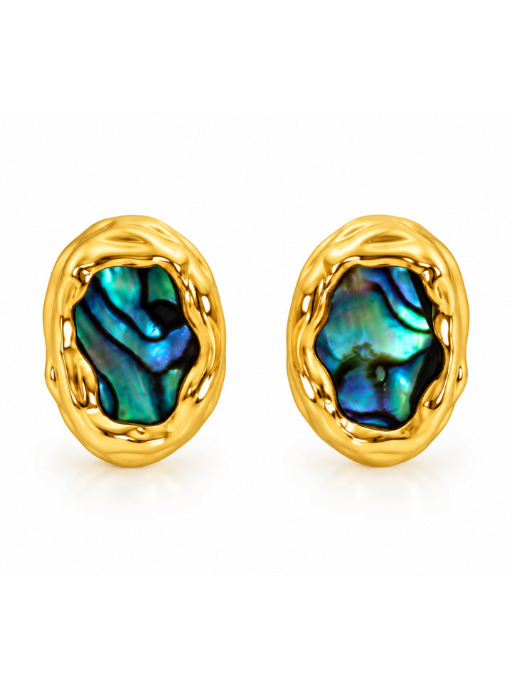 Dorothea Abalone Shell Stud Earrings - view 1