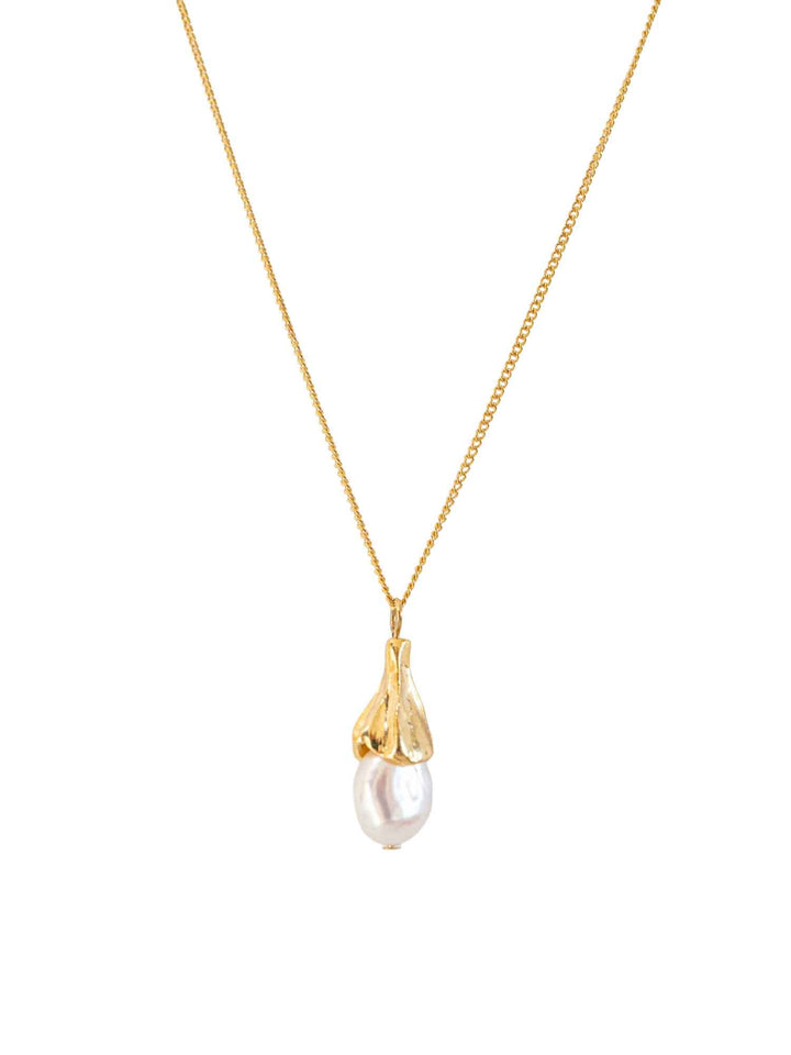 Drop Pearl Gold Necklace