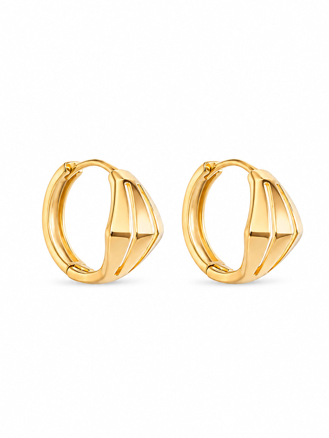 Elara hoop earrings with sculptural gold-plated design