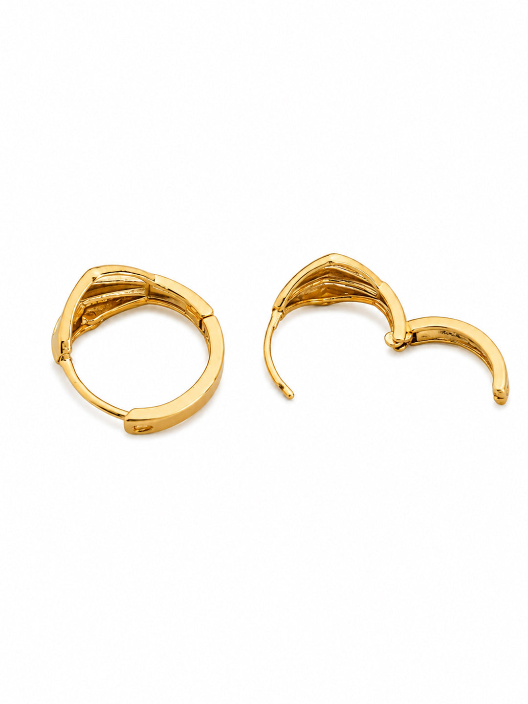 Elara sculptural hoop earrings with polished finish