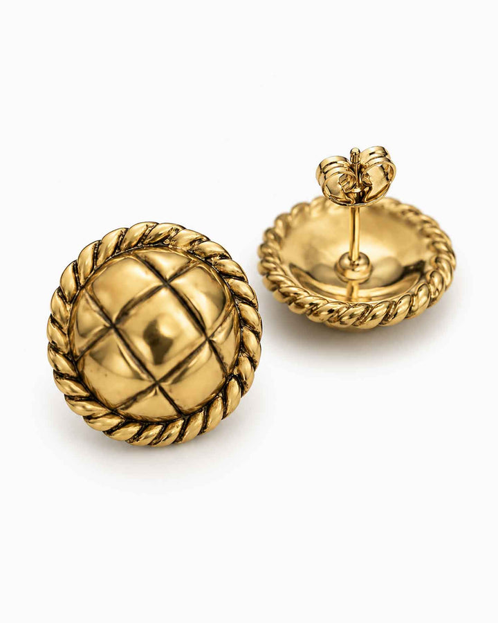 Elegant Retro Round Gold Earrings
