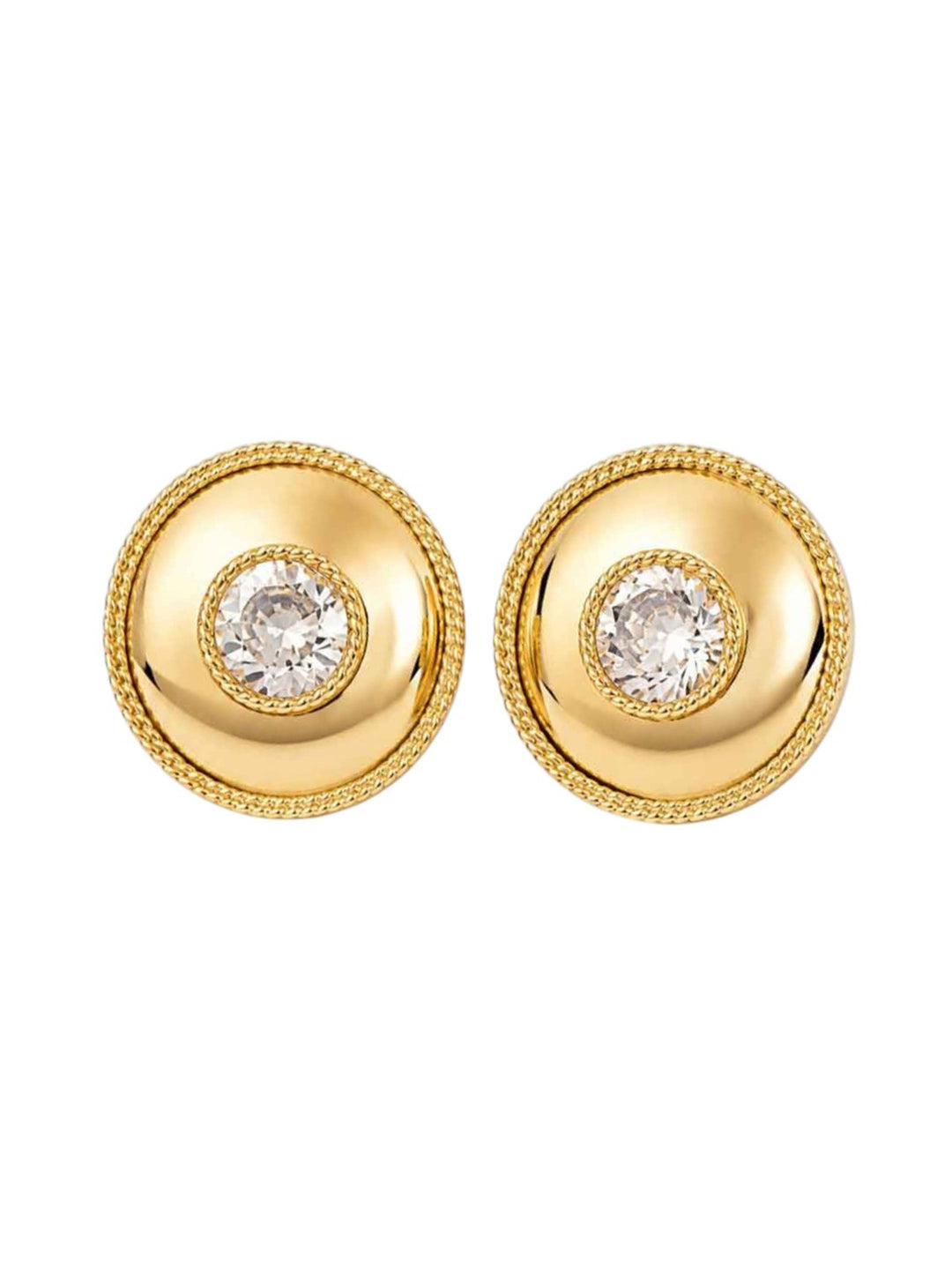 Elina crystal dome earrings with gold-plated finish