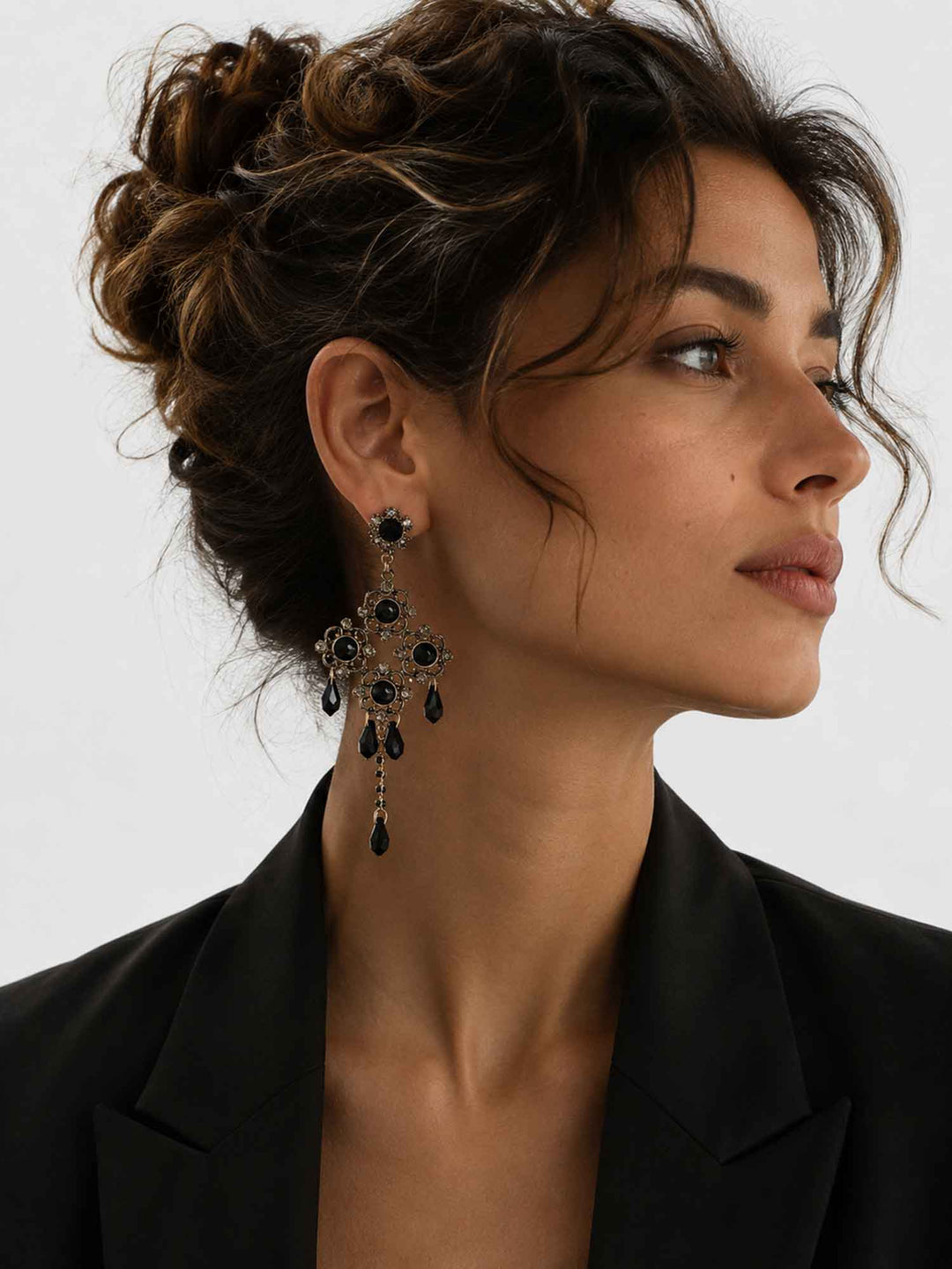 Elvina Baroque Floral Crystal Earrings