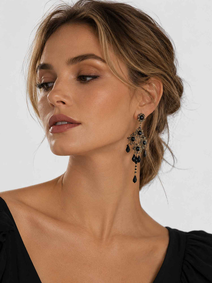 Elvina Baroque Floral Crystal Earrings