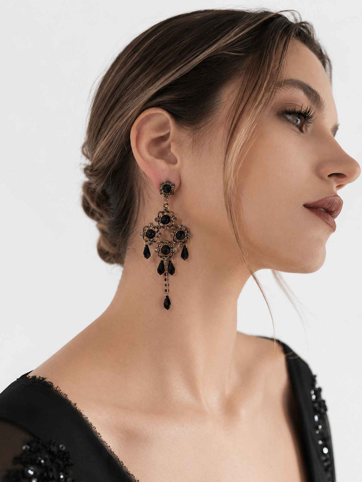 Elvina Baroque Floral Crystal Earrings