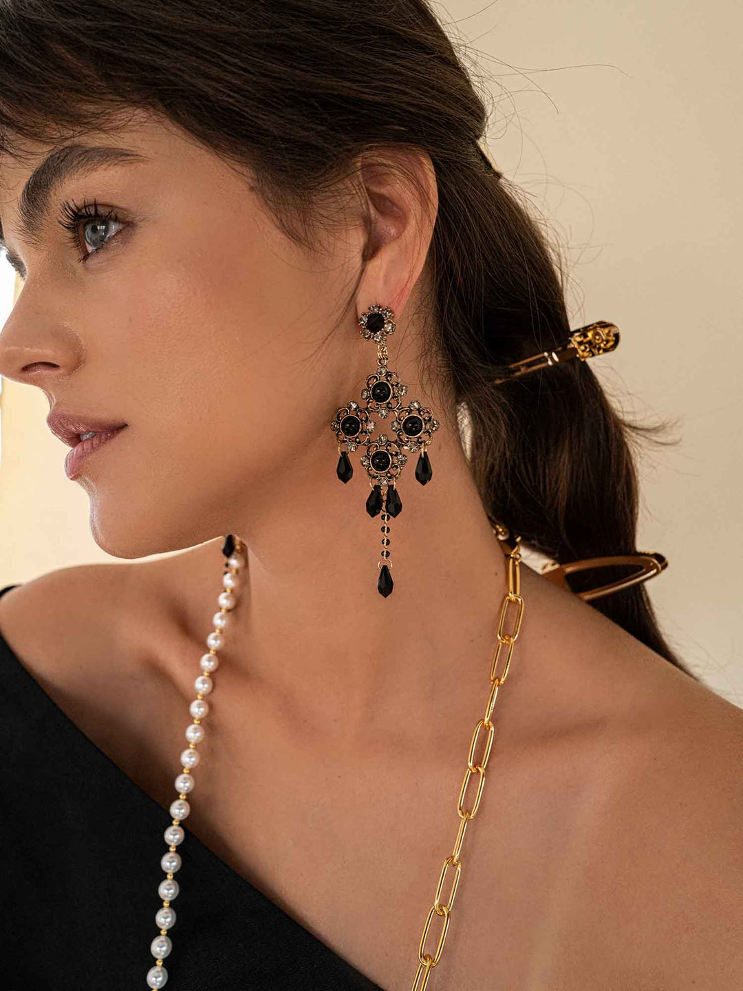 Elvina Baroque Floral Crystal Earrings