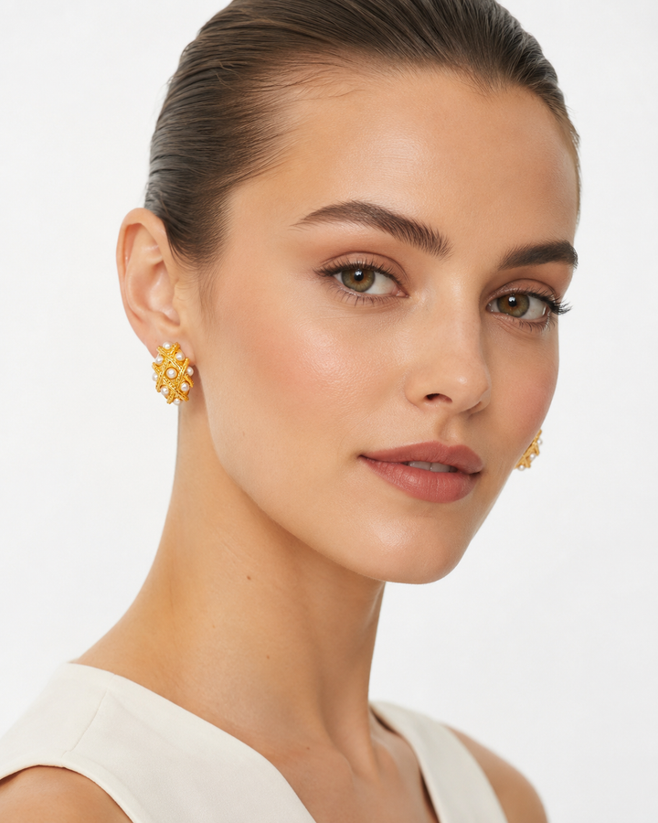 Encounter Pearl Gold Earrings