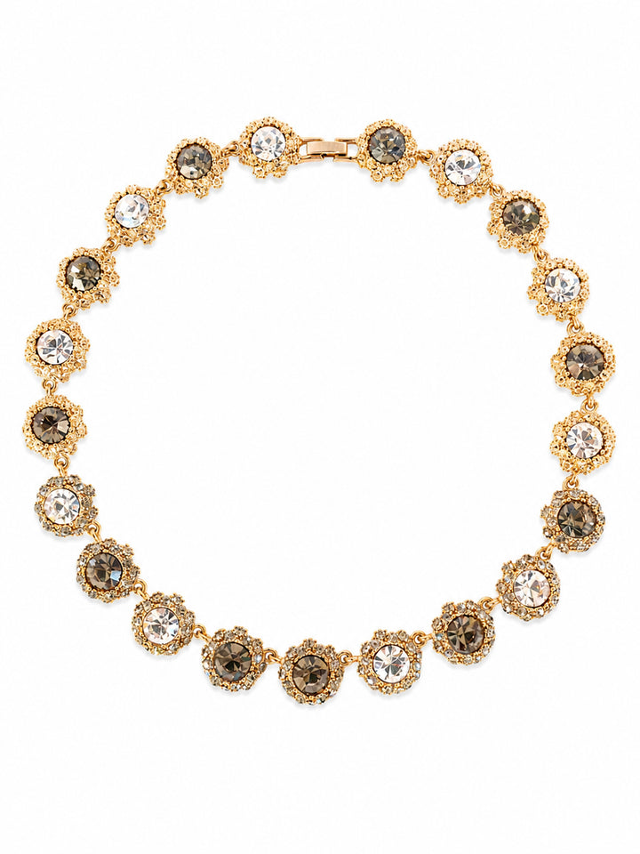 Eulalie crystal cluster necklace with gold-plated setting