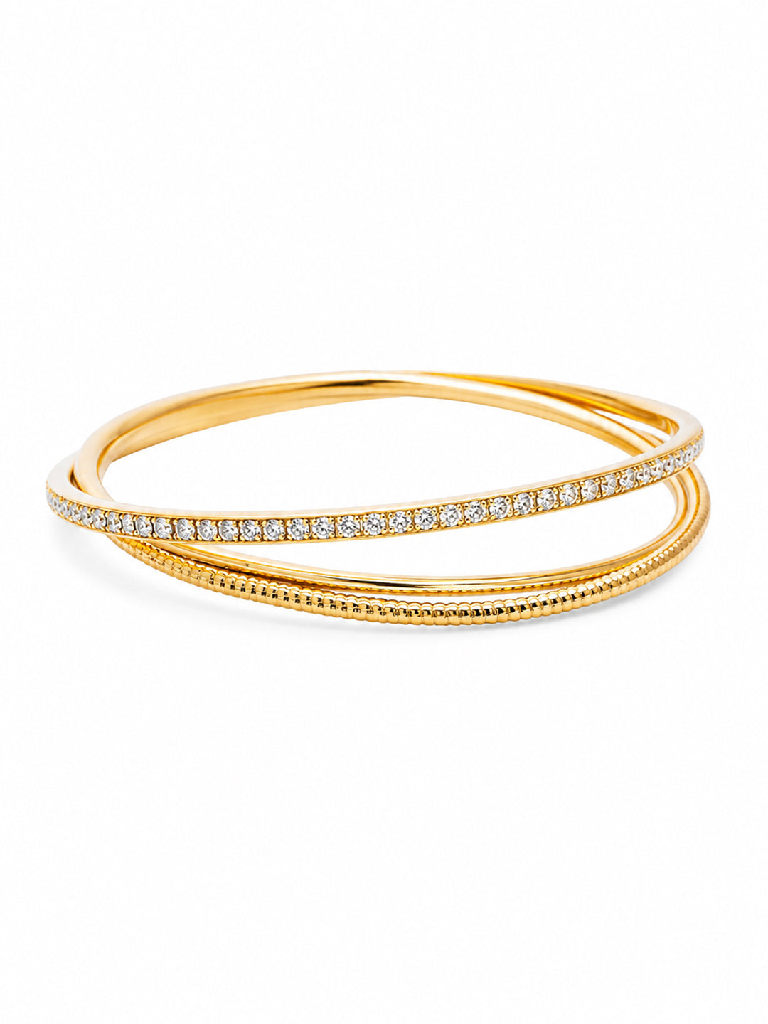 Evora stacking bangles with gold-plated finish