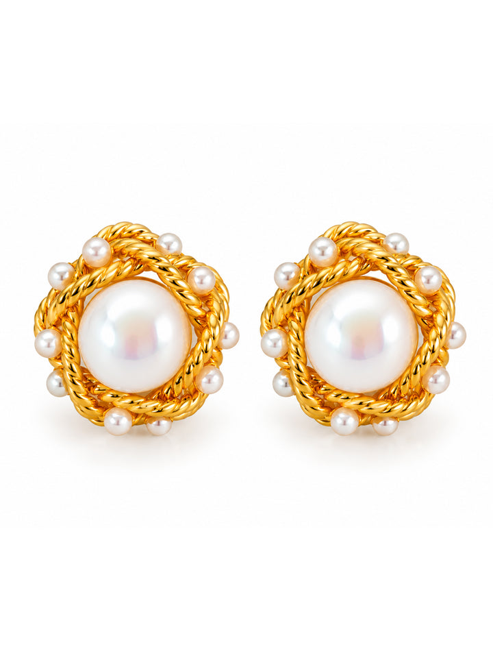Fiorina Pearl Wreath Stud Earrings - product view