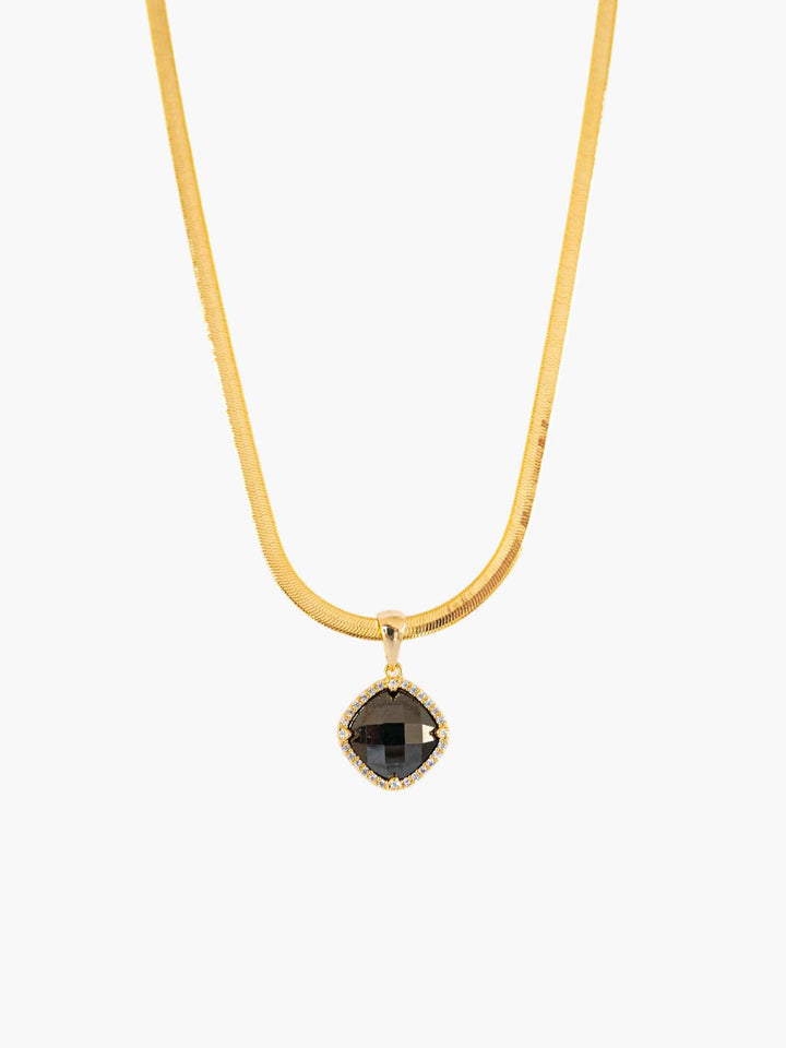 Flavia Black Gem Necklace