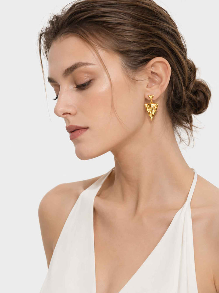 Geometric Triangle Gold Earrings