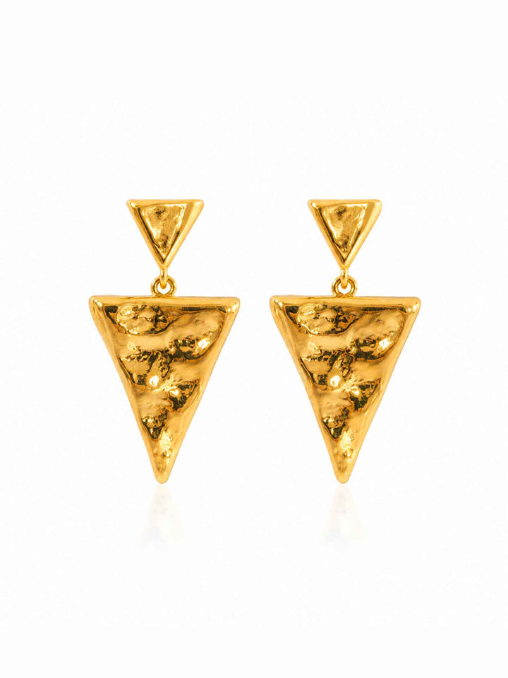 Geometric Triangle Gold Earrings