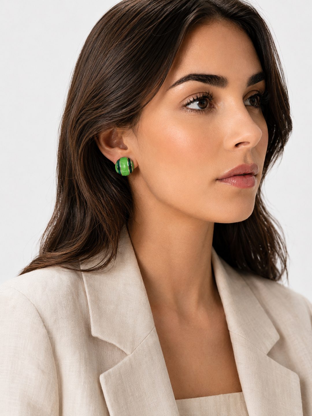 Green Intuition Round Earrings
