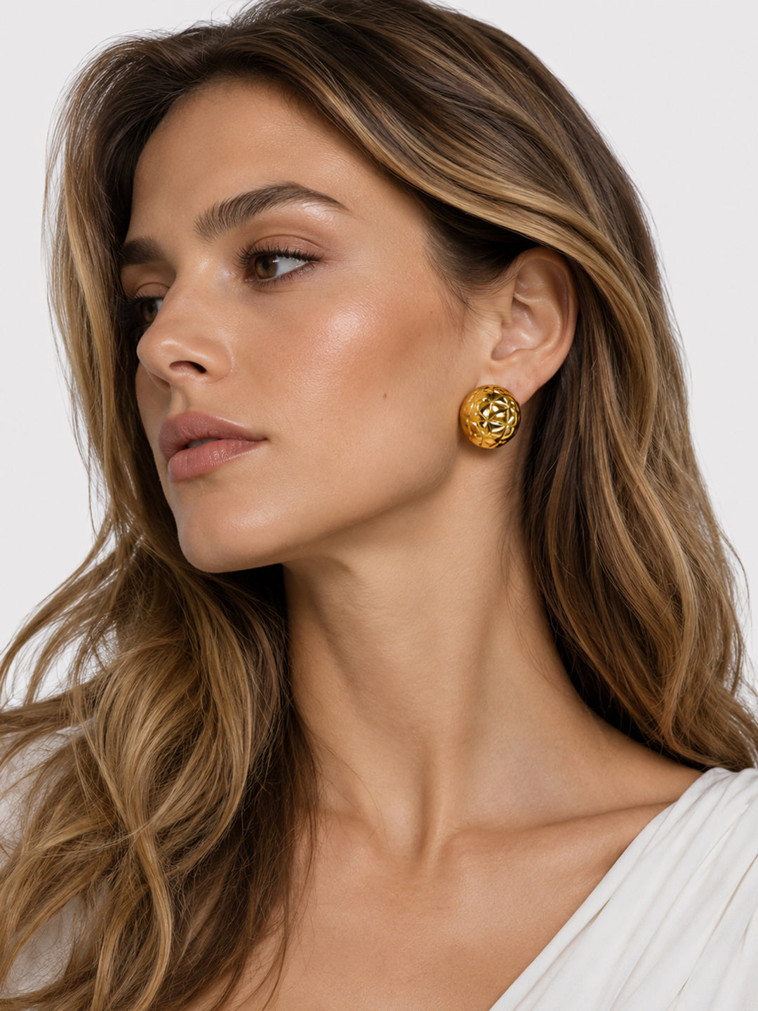 Gretta Quilted Dome Earrings