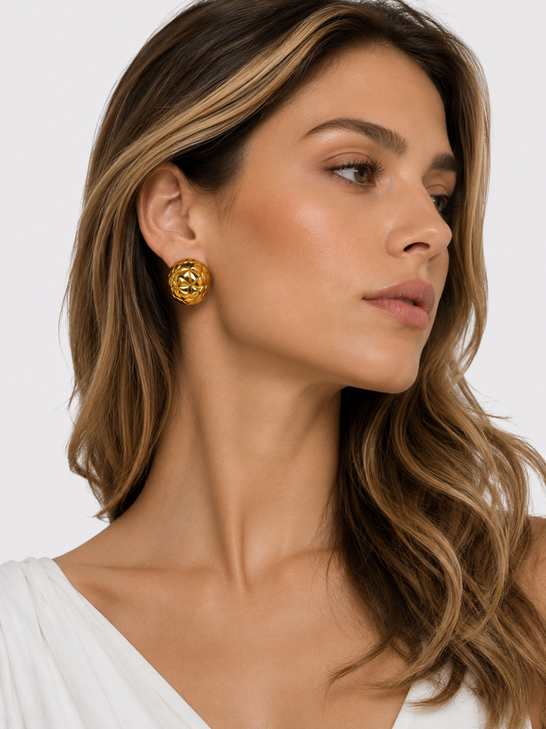 Gretta Quilted Dome Earrings