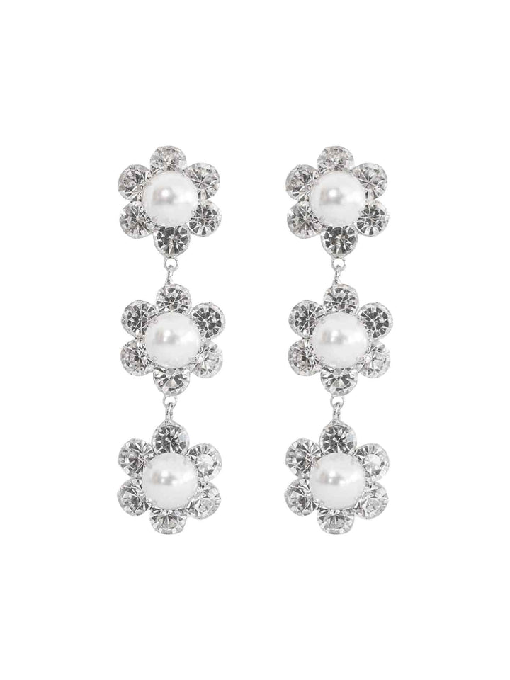 Gwen Floral Pearl Drop Earrings