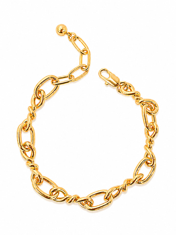 Hyacinth link bracelet with sculptural gold-plated design