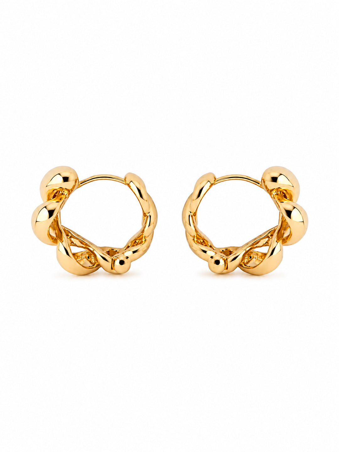 Jane textured gold hoop earrings with sculptural detail