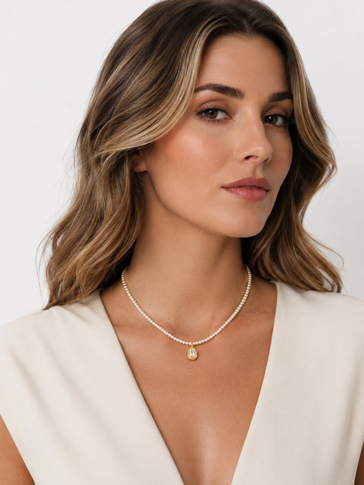 Kendra Pearl Crystal Necklace