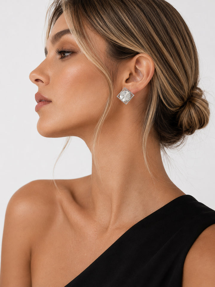 Pendientes cuadrados de cristal Kyla